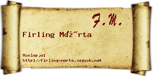Firling Márta névjegykártya